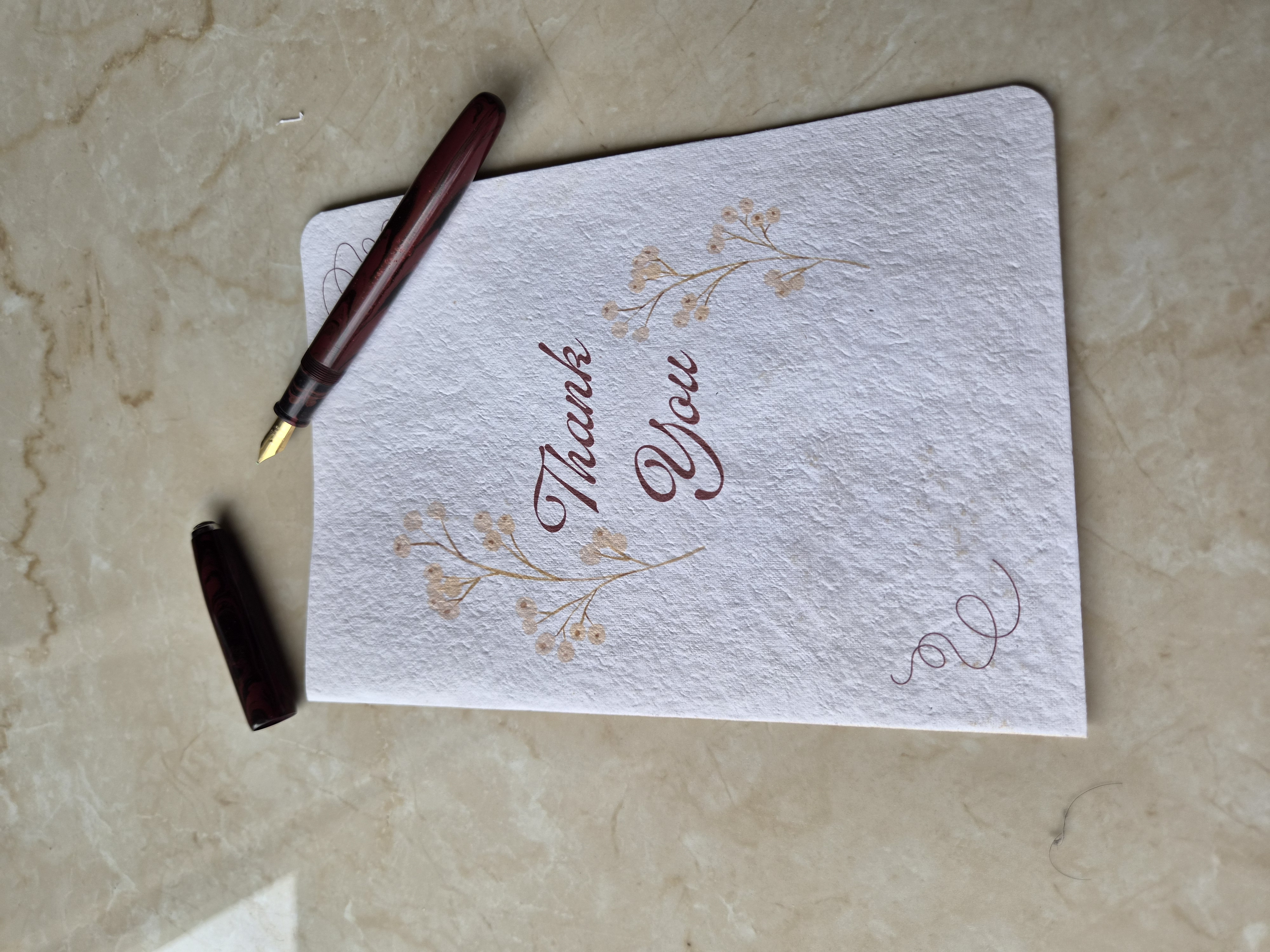 Thank You handmade paper greeting card — hero
